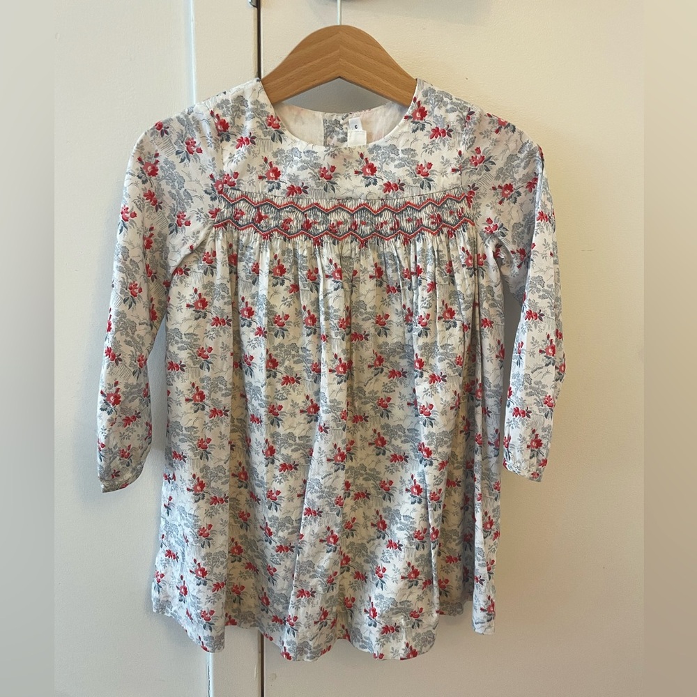 Bonpoint smacked dress in cotton Liberty fabric